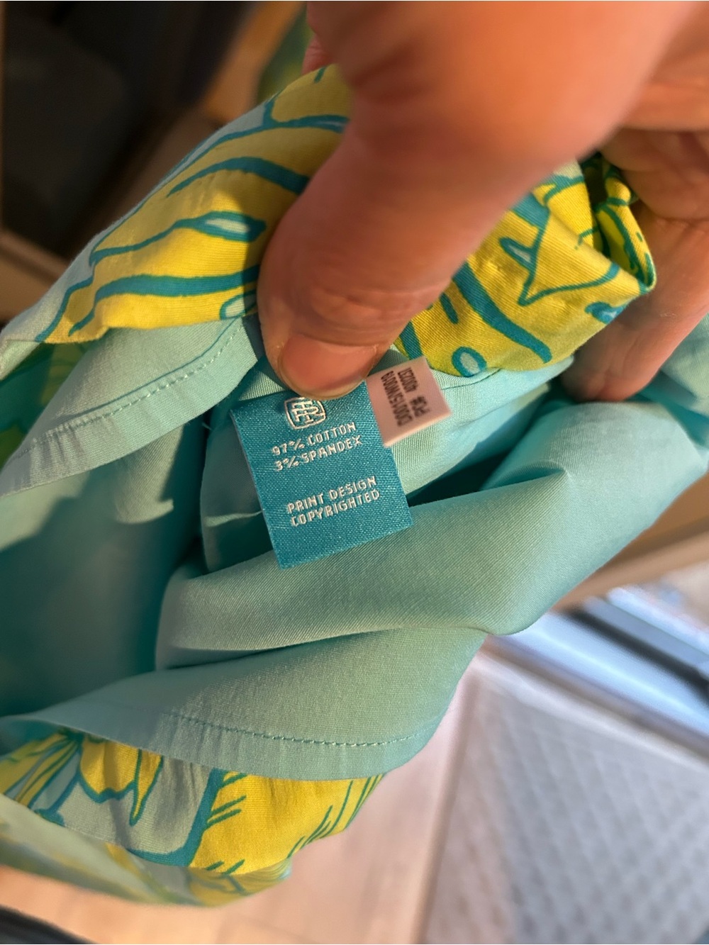 Tori Richard Yellow Floral Shift Dress on Aqua Size 14 - Picture 4 of 7